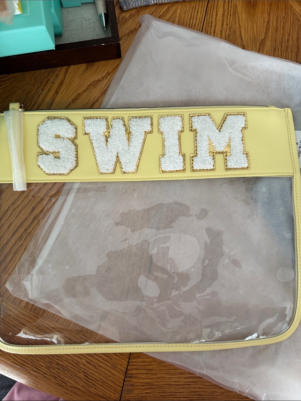 Plunder Yellow SWIM Bag Clear case carry all storage tote travel carrier